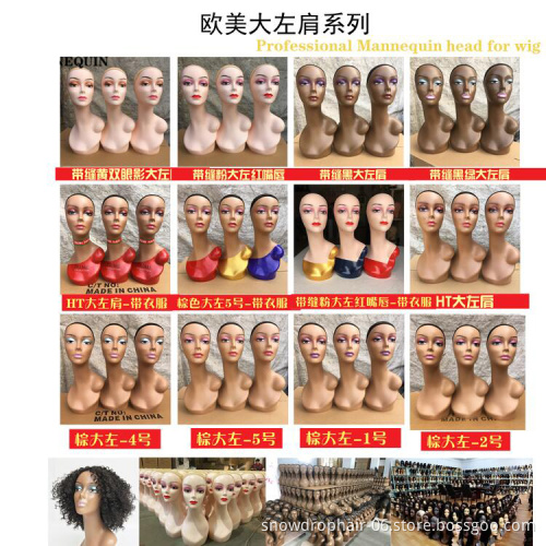 Wholesale beautiful make up brown size adjustable pretty realistic female head wholesale mannequin head for wig display